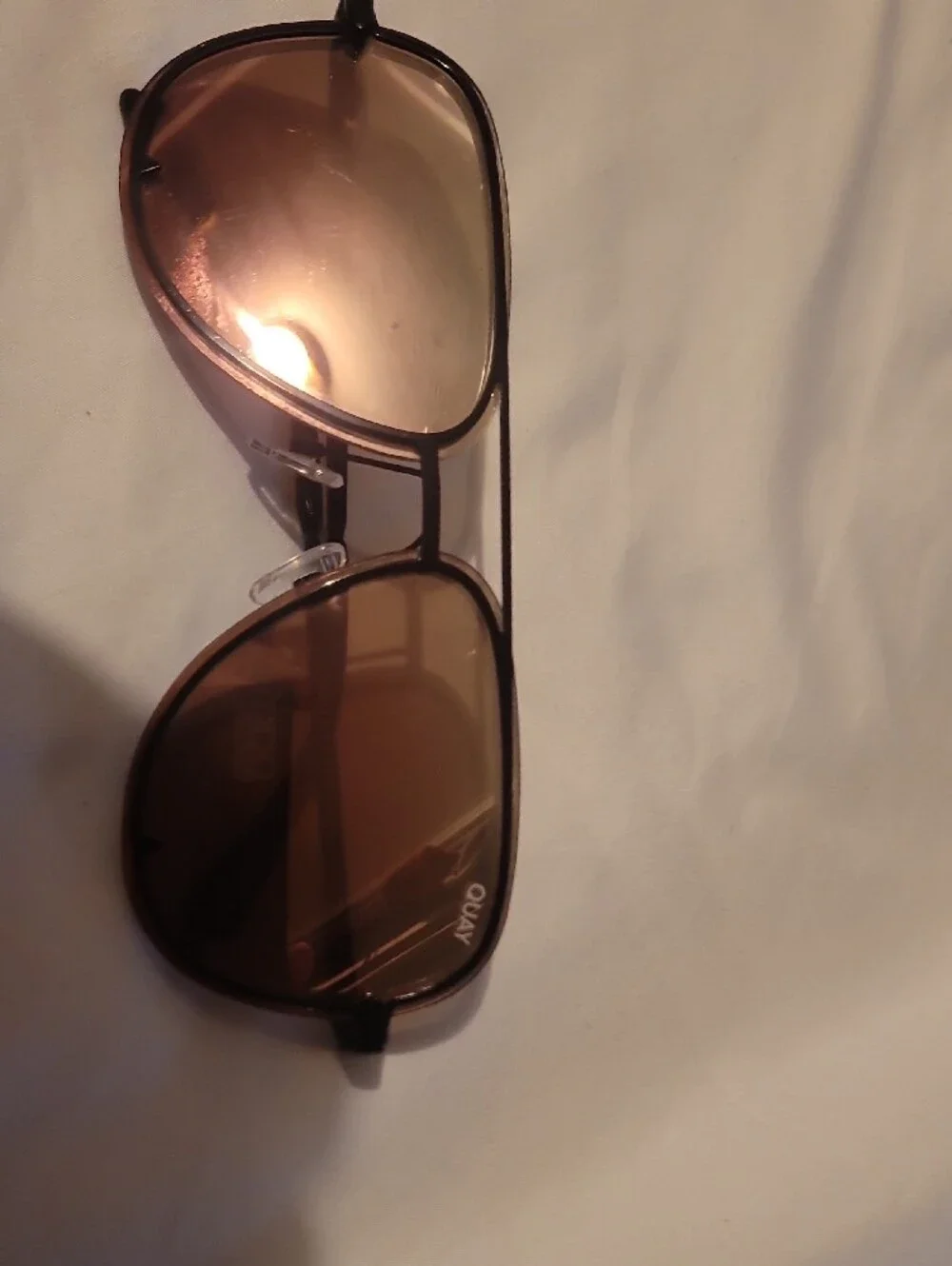 Quay Australia Brown Gradient Aviator Sunglasses